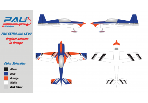 PAU - Extra 330 LX V2 70cc (91in) - Original Scheme in ORANGE