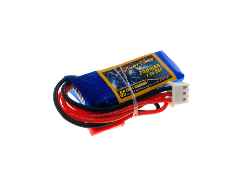 Lipo - 250mAh 7.4V 20C/40C GP LiPO RC Battery with JST Connector- Slim