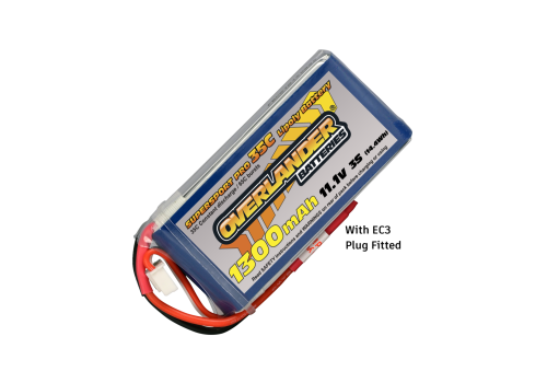 Overlander - 1300mAh 11.1V 3S 35C LiPo Battery with EC3