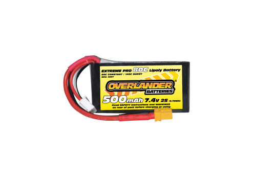 Overlander - 500mAh 7.4V 2S 80C Extreme Pro LiPo Battery