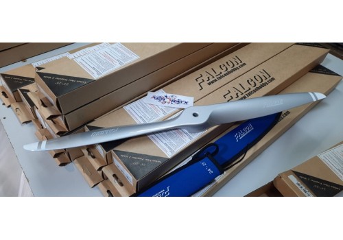 Falcon 24x10 Carbon Gas props - Silver, with White tips