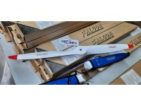 Falcon 24x10 Carbon Gas props - White, with Red tips