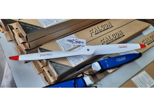 Falcon 24x10 Carbon Gas props - White, with Red tips