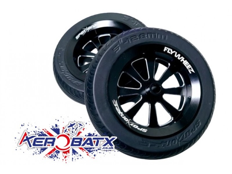 FlyWheelz 5 quot 130mm Eight Spoke PU Wheels(pair) BLACK